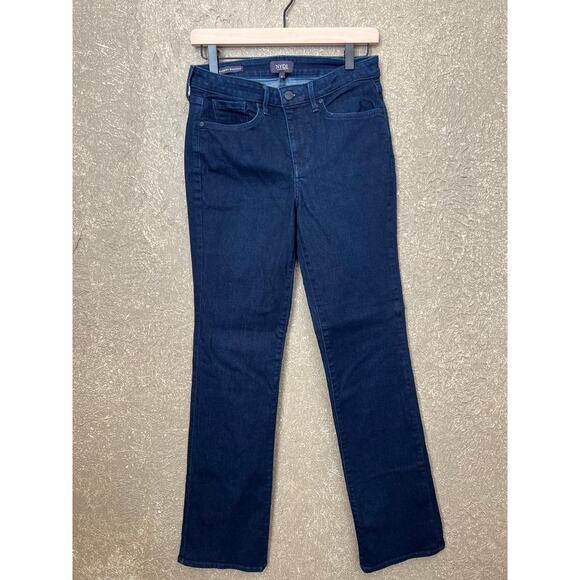 NYDJ Barbara Bootcut Jeans Dark Blue Wash Color Rinse Lift Tuck Tech Size 6 - Picture 3 of 10